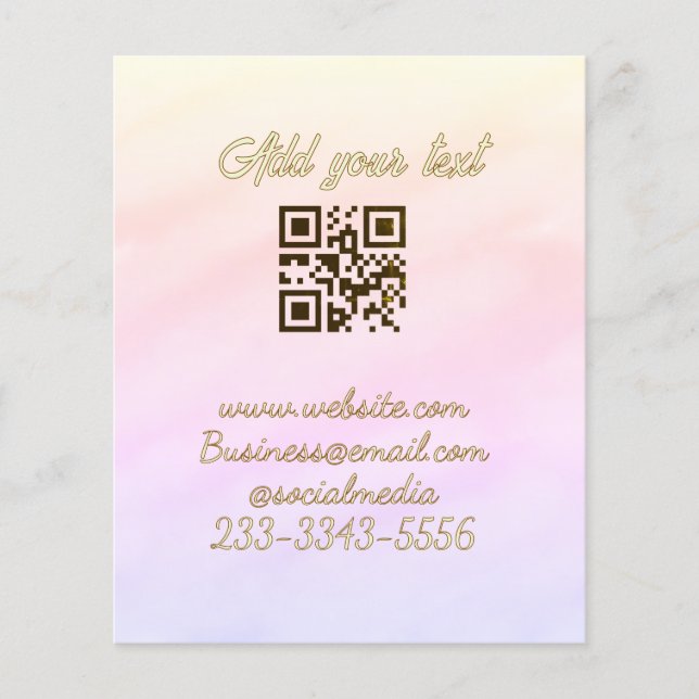 Flyer código QR personalizado simples adicione o texto d (Frente)