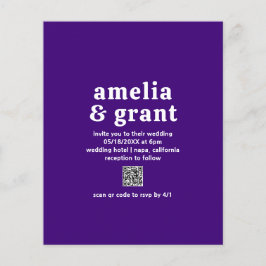Flyer Código QR Retroativo Orçamento Roxo Convite de Cas