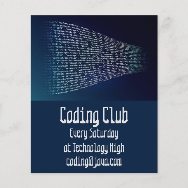Flyer Coding Club Coding camp codificação para crianças (Frente)