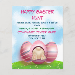 Flyer Coelhinho Adorável De Páscoa Com Páscoa De Ovos Co