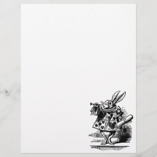 Flyer Coelho Branco de Alice no País das Maravilhas Vint