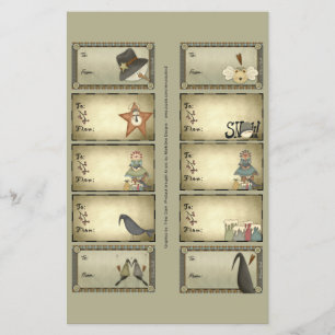 Flyer Coisas Primitivas Dão Etiquetas em uma Folha - D2