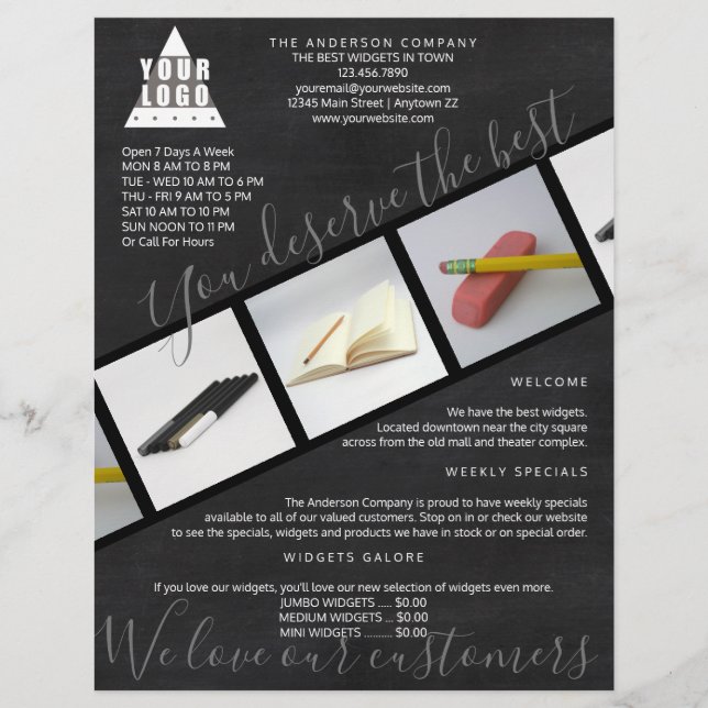 Flyer Colagem Asimétrica de Fotos do Quadro de Logotipo  (Frente)