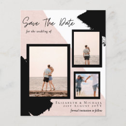 Flyer Colagem de Fotografias BUDGET Guardar Data Abstrat