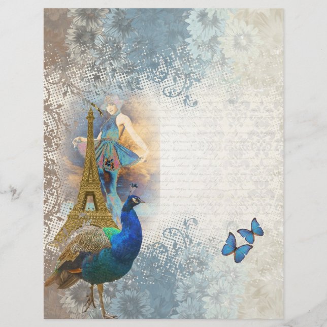 Flyer Colagem de pavão de Paris (Frente)