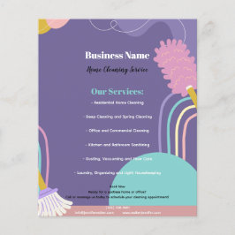 Flyer Colorful Modern Home Cleaning Service