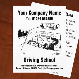 Flyer Coluna De Condução De Lições De Design De Cartoon