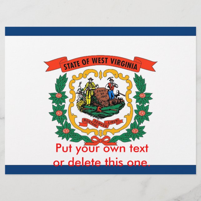 Flyer com Flag of West Virginia, EUA (Frente)