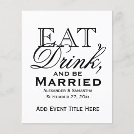 Flyer Coma, beba e seja casado com pessoas.