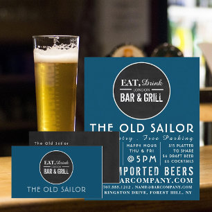 Flyer Coma, Beba o Bar e o logotipo Grill, Pub/Brewery