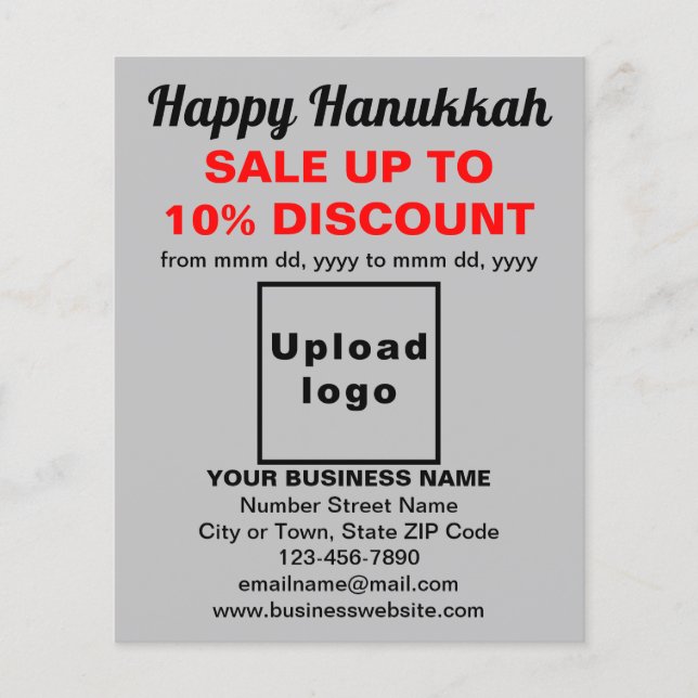 Flyer Comercialização de Hanukkah na Cinza (Frente)