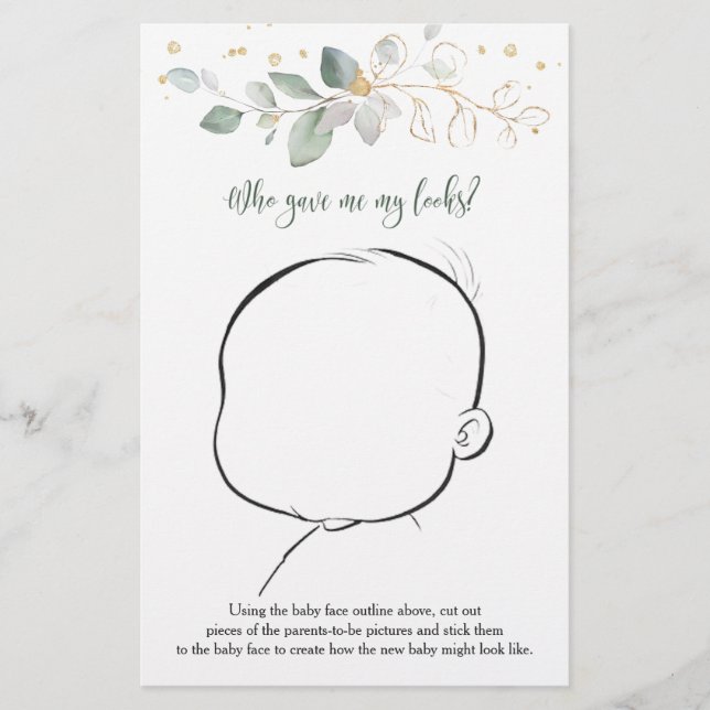 Flyer Como Nosso Bebê Pode Parecer Um Jogo De Chá de fra (Frente)