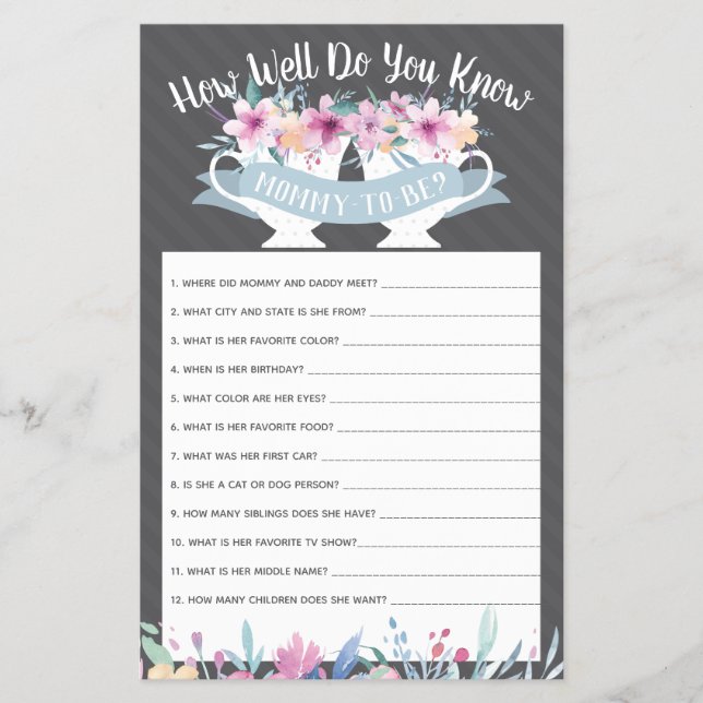 Flyer Como Você Sabe Bem O Jogo Da Mamãe A Ser? (Frente)