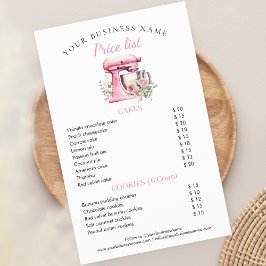 Flyer Compartimento de Lista de Preços da Pastelaria Mis