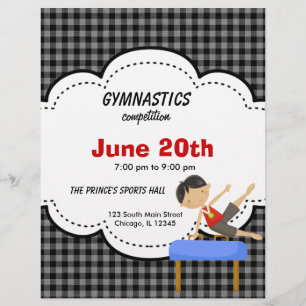 Flyer Competição de Garotos de Ginástica (Preto)