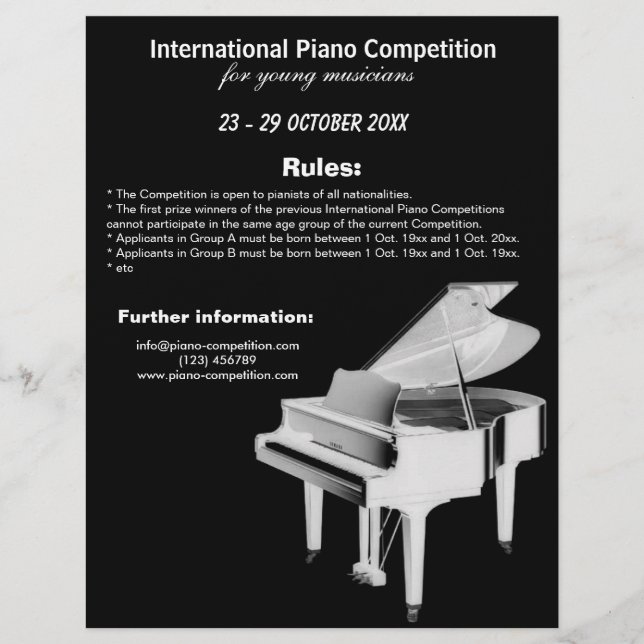 Flyer Competição Piano (Frente)