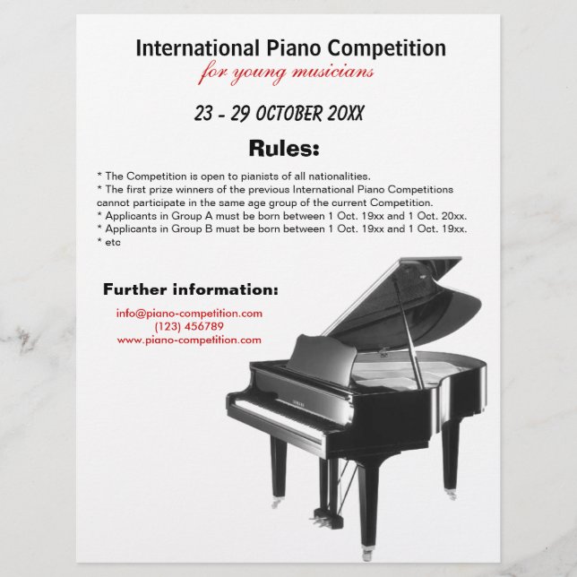 Flyer Competição Piano (Frente)