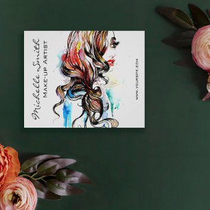 Flyer Composição colorida da mulher da tinta abstrata 