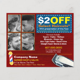 Flyer Compro de Barber e Modelo de Cupom Personalizável 