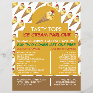 Flyer Cones De Sorvete, Publicidade De Sorveteria