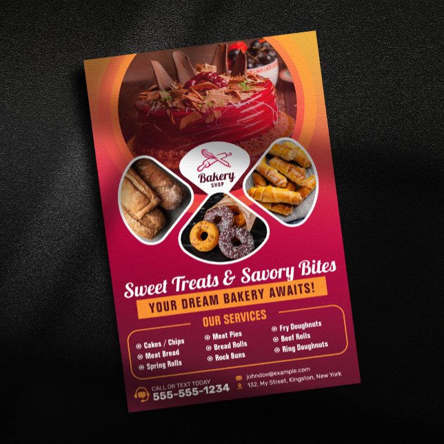 Flyer Confeitaria Profissional Doces da Padaria Chef de  (Criador carregado)