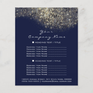 Flyer Confete Dourado Brilhante Azul Marinho  Confete Be