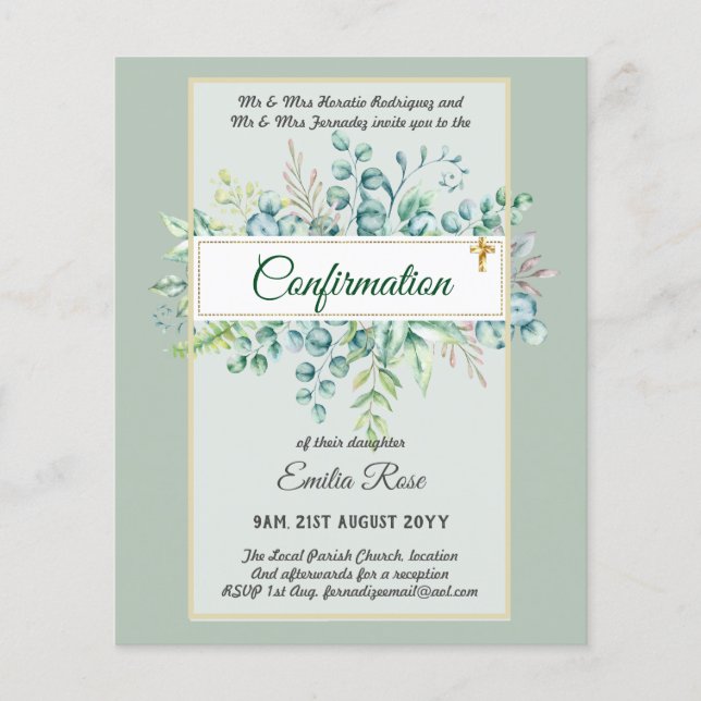 Flyer CONFIRMAÇÃO DE CRENÇA Convidar Moderno Duplo Lado (Frente)