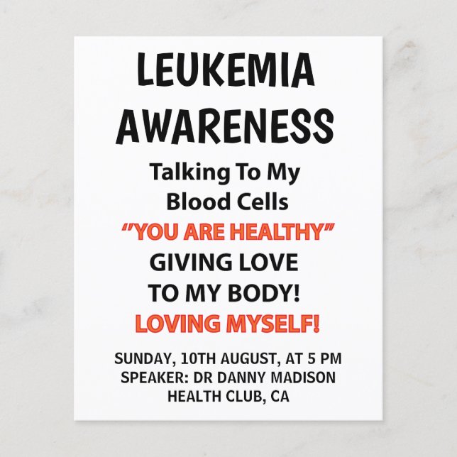 Flyer Conscientização dos Sobreviventes à Leucemia  (Frente)