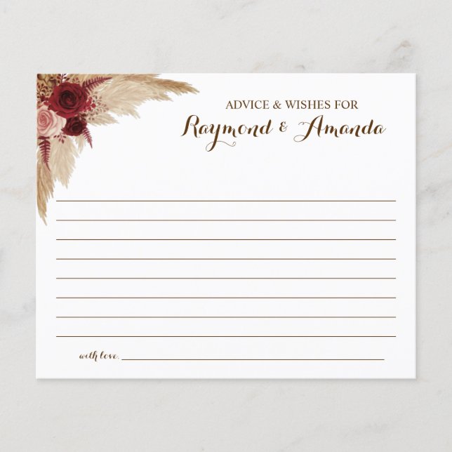 Flyer Conselhos e Desejos para a placa de Chá de panela  (Frente)