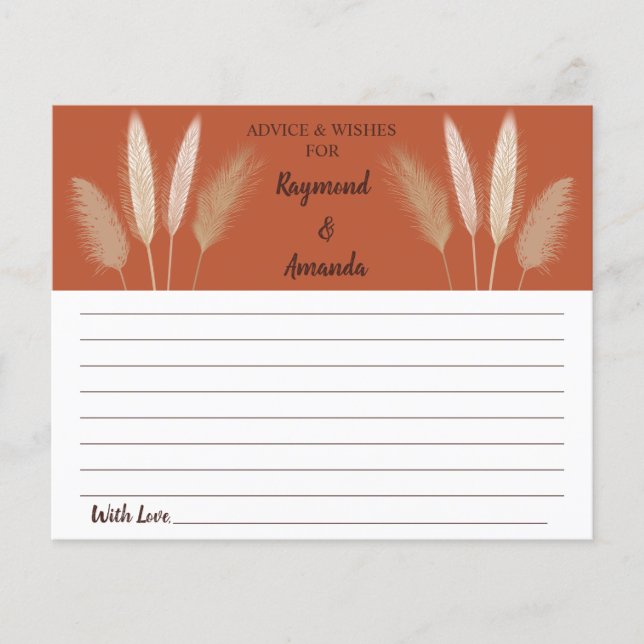 Flyer Conselhos e Desejos para Casal | Placa de Chá de p (Frente)