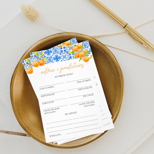 Flyer Conselhos e previsões | Pequeno Chá de fraldas (advice and predictions "little cutie" baby shower game)