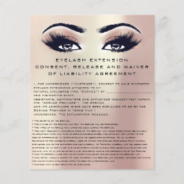 Flyer CONSENTIMENTO DE EXTENSÃO EYELASH, Rosa DE LIBERAÇ