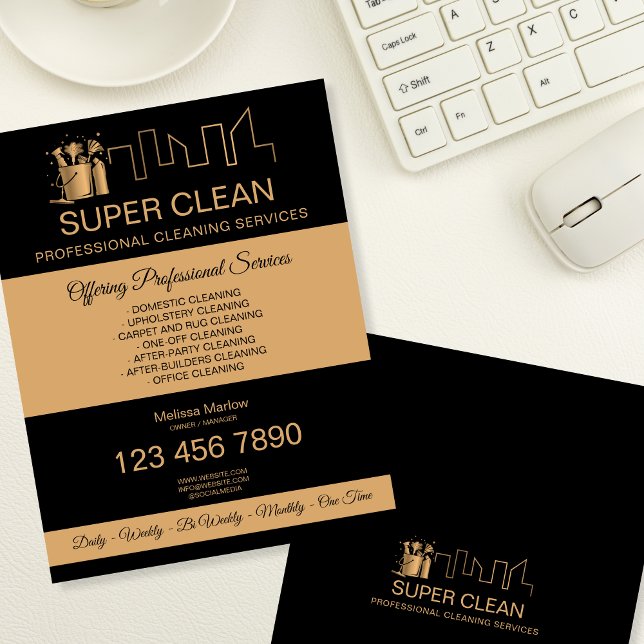 Flyer Conservação Limpeza de Casa Empregada Zelador (Criador carregado)
