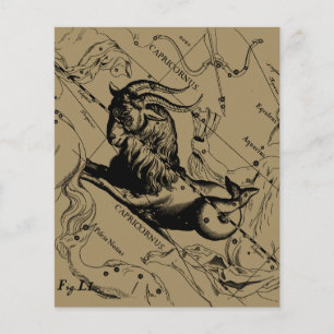 Flyer Constelação de Capricórnio Hevelius 1690 em Tau