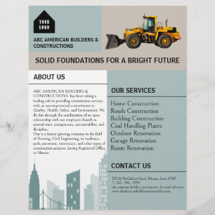 Flyer Construção de Logo Personalizado Publicidade & Pro