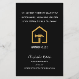 Flyer Construção de Ouro e preto moderno