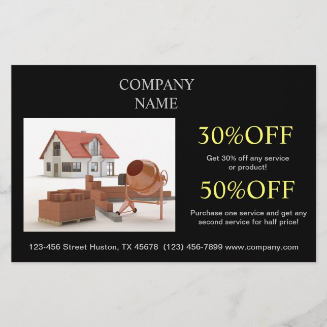 Flyer Construção de Remodelação de Casa de Renovação (Frente)