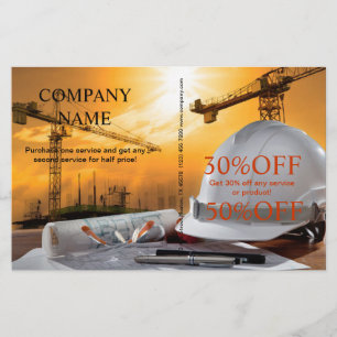 Flyer Construção do contratante do trabalhador manual 