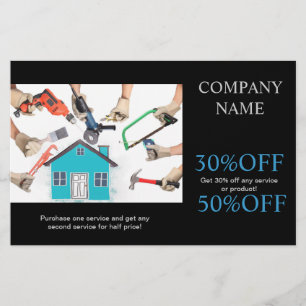 Flyer Construção mecânica da carpintaria do trabalhad