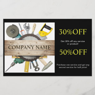 Flyer Construção mecânica da carpintaria do trabalhad