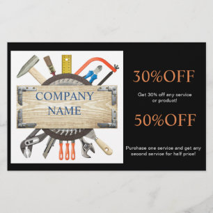 Flyer Construção mecânica da carpintaria do trabalhad