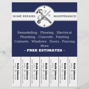 Flyer Construção Profissional Moderna de Marinho Handy