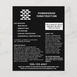 Flyer Construtor de construções - Padrão de tijolo preto