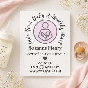 Flyer Consultora de Lactação Amamentação Leche Bebê