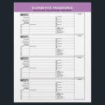 Flyer Controlador de Senha Básico com Nome de Usuário e<br><div class="desc">Um design excelente para organizar suas senhas. Este design inclui uma área para adicionar seu nome no topo. Outras áreas incluíam informações básicas de senha para nome de usuário e senha. Você pode mudar o bar de cor no topo.</div>
