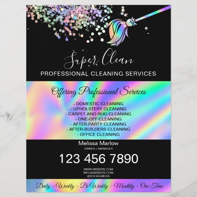 Flyer Controlador de Serviços de Limpeza de Casa Familia (Frente)