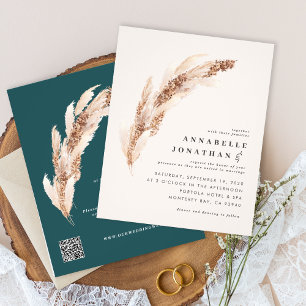 Flyer Convidado de casamento elegante para os pampas de