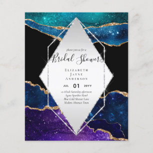 Flyer Convidado do Glittery AGATE Sparkle do CHÁ DE PAN