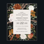Flyer Convidado para detalhes do casamento floral branco<br><div class="desc">Convite de casamento floral de cor d'água rústica do orçamento e cartão de detalhes. Com belas ferrugem,  terracotta,  rosa-pincel,  preto,  creme natural e erva-pampas verde-sage,  eucalipto aquarela. Este convite de casamento moderno certamente define o estilo para o seu grande dia.</div>