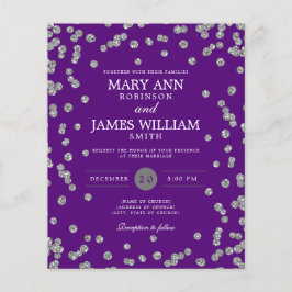 Flyer Convidado Roxo de Silver de Casamento de Orçamento